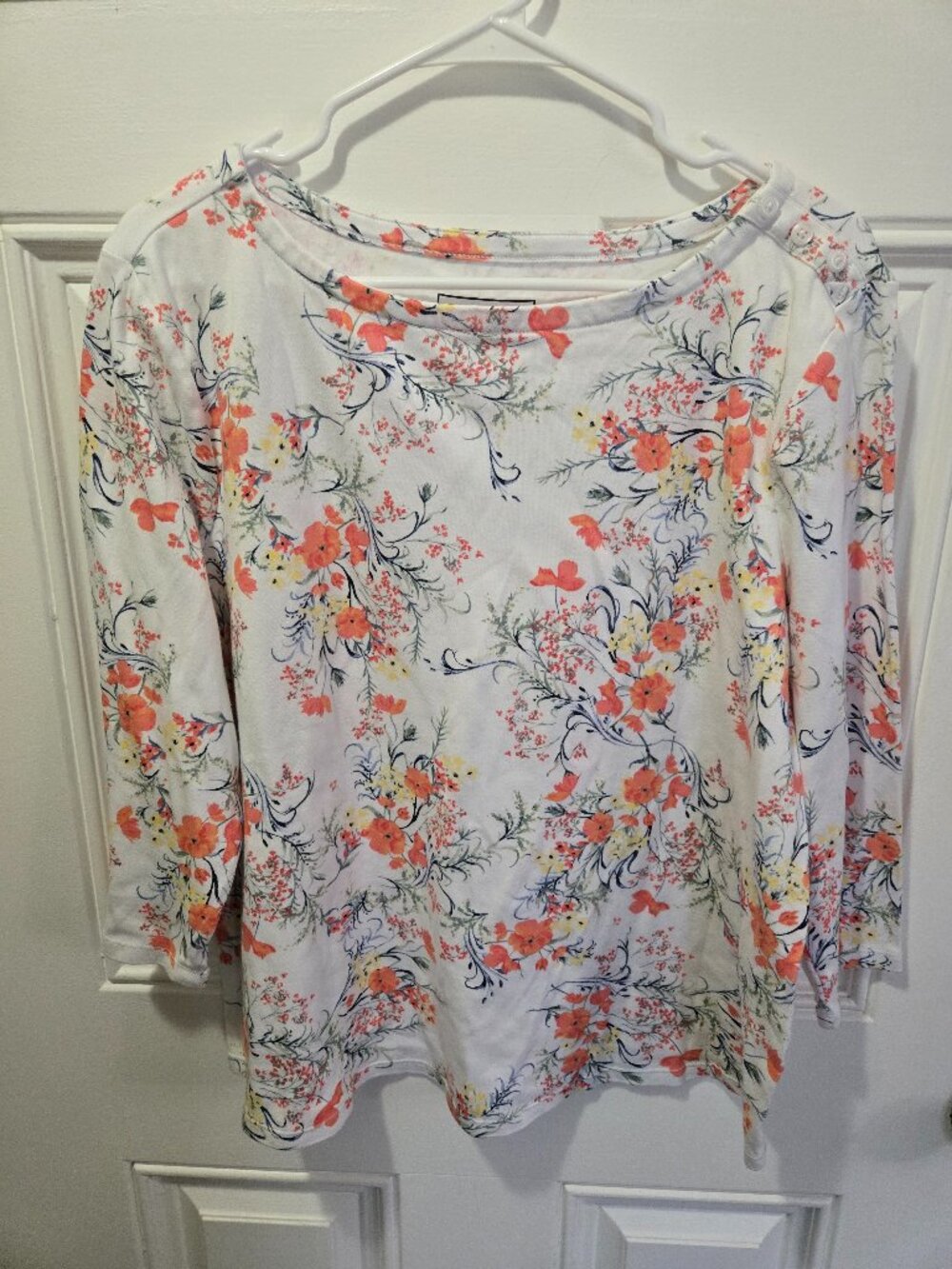 Charter Club XL Soft Floral Casual Top 100% Pima Cotton - Picture 2 of 7